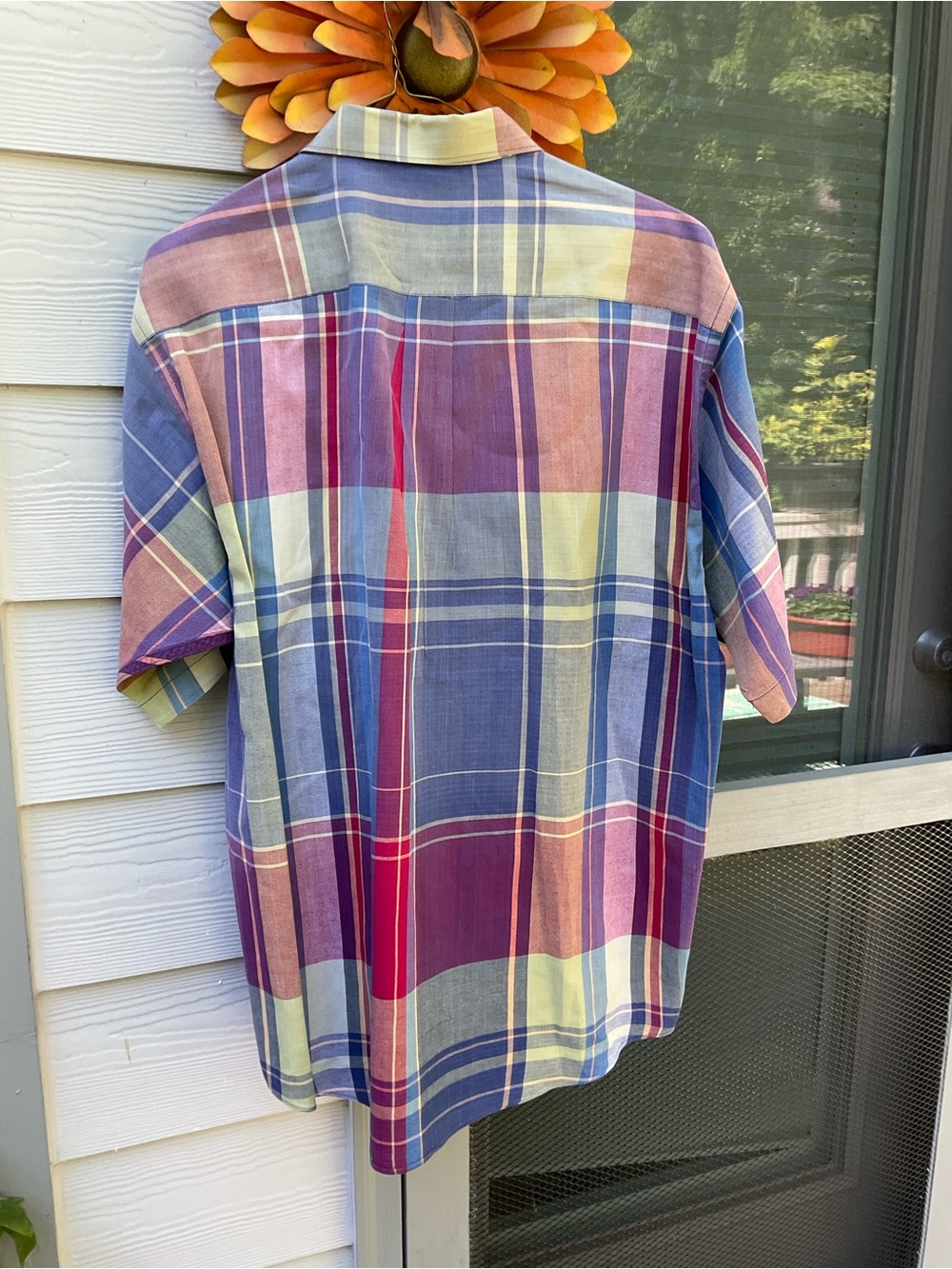 Nautica Men's Short Sleeve Plaid Button-Up Shirt - Multicolor Size L - Picture 6 of 8